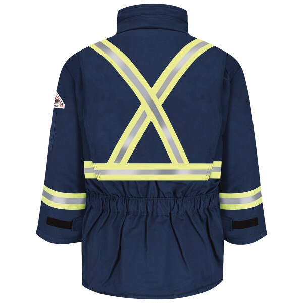 Insulated FR Parka with Reflective Trim in Navy